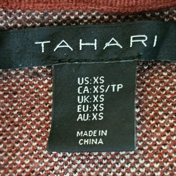 Tahari Fleece Jacket Womens XS Red Plaid Full Zip Duster Parka Mid Length - Picture 3 of 12